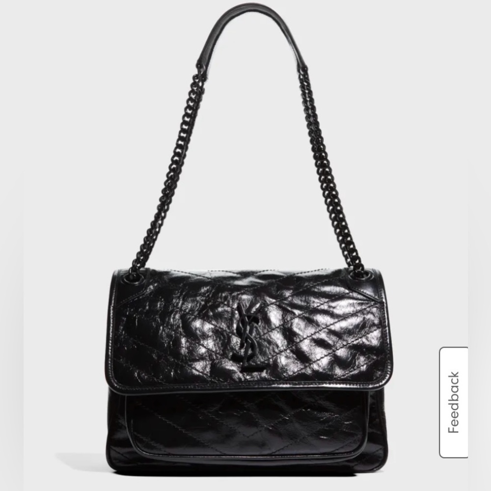 YSL Medium Saint Laurent crinkle calf Flap bag